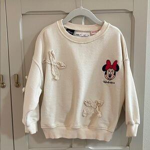Zara Kids White Minnie Mouse Sweatshirt